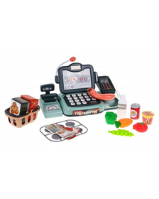Casa de marcat interactiva, cu scanner, calculator, microfon, cantar, cos si accesorii