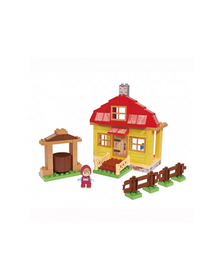 Set de constructie Unico Masha and the Bear, cu figurina Masha inclusa, 95 piese