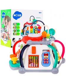 Jucarie cub interactiv senzorial cu 20 de mini jocuri si alte functii, Hola