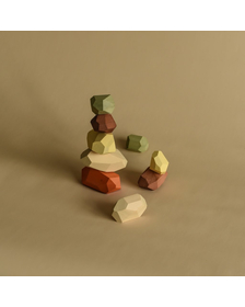 Jucarie din lemn - Echilibru cu pietre (culori pamantii)