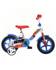 Bicicleta copii Dino Bikes 10 108 Sport alb si albastru