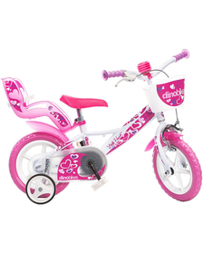 Bicicleta copii Dino Bikes 12 Little Heart alb si roz