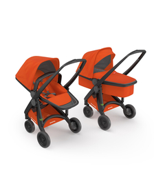 Carucior 2 in 1, Greentom, 100% Ecologic, Black Orange