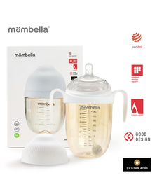 Biberon Anticolici Mombella Breast-Like, 300ml, Tetina 360° XL Flux Consistent, PPSU, Ivory