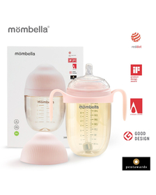 Biberon Anticolici Mombella Breast-Like, 300ml, Tetina 360° XL Flux Consistent, PPSU, Old Roze