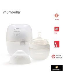 Biberon Anticolici Mombella Breast-Like, 120ml, Tetina S flux lent, 100% Silicon, Ivory