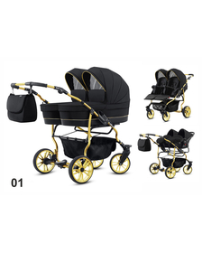 Carucior pentru gemeni Mikado TWIN 2023 T-01 3 in 1