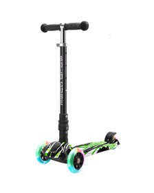 Trotineta cu 3 roti pliabila cu lumini - Scooter Swift Green