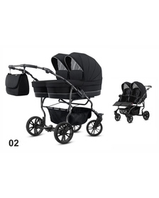Carucior pentru gemeni Mikado TWIN 2023 T-02 2 in 1