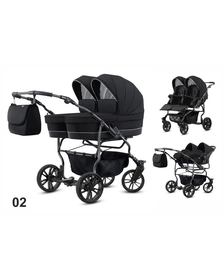 Carucior pentru gemeni Mikado TWIN 2023 T-02 3 in 1