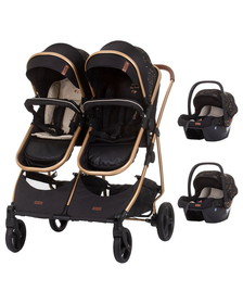 Carucior gemeni Chipolino Duo Smart 3 in 1 ebony