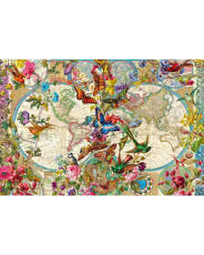 Puzzle Harta Lumii Cu Fauna Si Flora, 3000 Piese