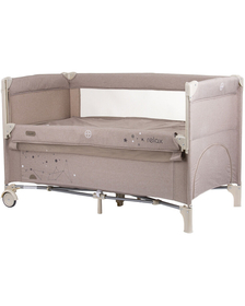 Patut pliabil Chipolino Relax sand linen cu laterala culisanta