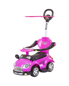 Masinuta de impins Chipolino Super Car pink cu maner si copertina