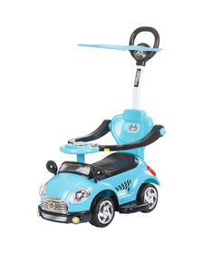 Masinuta de impins Chipolino Super Car blue cu maner si copertina