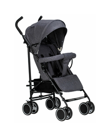Carucior sport, Simple, Spatar si suport picioare reglabile, Capotina cu fereastra, Conform cu standardele de siguranta EN 1888-1:2018 si A1:2022, FreeON, Grey