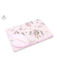 MimiNu - Paturica moale cu doua fete, Dimensiune 75x100 cm, Din bumbac certificat Oeko Tex Standard 100, Design, Little Ballerina Pink