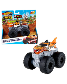 HOT WHEELS MONSTER TRUCK ROARIN WRECKERS TIGER SHARK CU FUNCTII SI SUNETE SCARA  1:43