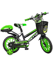 Bicicleta copii MITO BadKid, roti 15  , negru verde, 4-6 ani