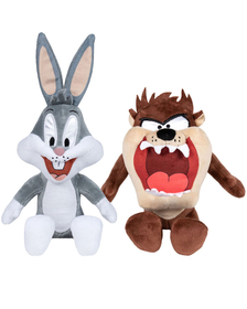 Set 2 jucarii din plus Bugs Bunny 18 cm si Diavolul Tasmanian 16 cm (sitting)
