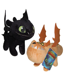Set 2 jucarii din plus Toothless 25 cm si Meatlug 21 cm, How to train your dragon