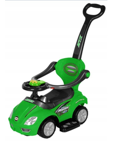 Masinuta premergator 3 in 1, cu maner parental, Mega Car, verde