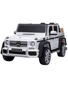 Masinuta electrica Chipolino SUV Mercedes Maybach G650 white cu scaun din piele si roti EVA