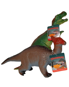 Set 2 figurine dinozauri din cauciuc, T-Rex verde si Tsintaosaurus, 34 cm