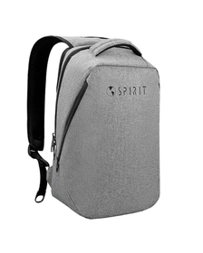 Rucsac Spirit Tech Anti-furt, buzunar laptop, port USB, Gri, 45x35x18 cm