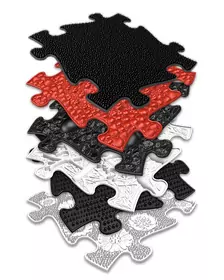 Covoras ortopedic senzorial puzzle Set  Rosu si Negru pentru bebelusi Muffik