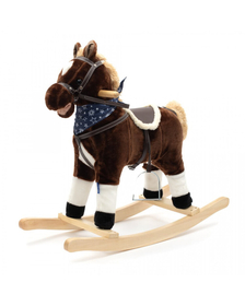 Calut balansoar cu efecte de miscarea gurii si a cozii, cu efecte sonore de cowboy si galop, Baby Mix, maro