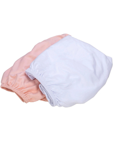 Set 2 cearceafuri cu elastic pentru patut leagan sau patut co-sleeper, Bubaba, Dimensiune 90x50 cm, Din bumbac jersey, Alb si roz
