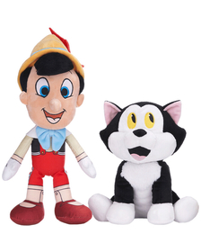 Set 2 jucarii din plus Pinocchio 35 cm si Figaro 24 cm