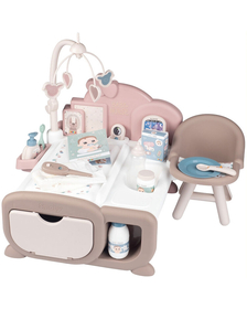 Centru de ingrijire pentru papusi Smoby Baby Nurse Cocoon Nursery crem cu papusa si accesorii