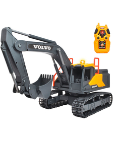 Excavator Dickie Toys Volvo Mining Excavator 60 cm cu telecomanda, lumini si sunete gri