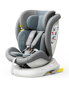 Scaun Auto Tweety Plus DELUXE BUF BOOF iSIZE LightBlue cu Isofix rotativ 360 grade 40-150 cm