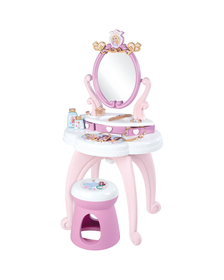 Jucarie Smoby Masuta de machiaj Disney Princess 2 in 1 roz cu accesorii