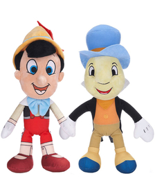 Set 2 jucarii din plus Pinocchio si Jiminy Cricket, 35 cm