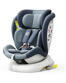 Scaun Auto Tweety Plus DELUXE BUF BOOF iSIZE Blue cu Isofix rotativ 360 grade 40-150 cm