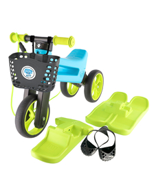 Bicicleta fara pedale Funny Wheels Rider YETTI SUPERPACK 3 in 1 Blue/Lime