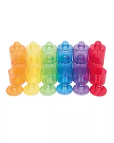 Set de 18 cutiute colorate cu capac, translucide, pentru activitati senzoriale