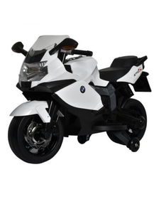 Motocicleta electrica BMW K130S cu sunete si lumini pentru copii alba