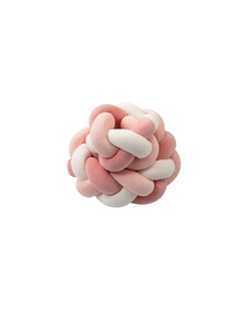 Protectie laterala, Bubaba, Pentru patut bebe, Tip Bumper impletit, Din bumbac, 235x15 cm, Pink White