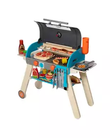 Set de joaca din lemn cu accesorii Grill si Pizza