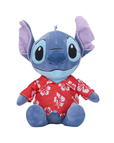 Jucarie din plus Stitch Hawaii cu camasa rosie, Lilo & Stitch, 28 cm