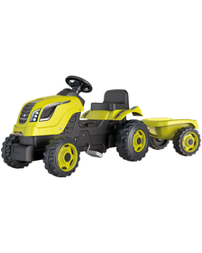 Tractor cu pedale si remorca Smoby Farmer XL verde