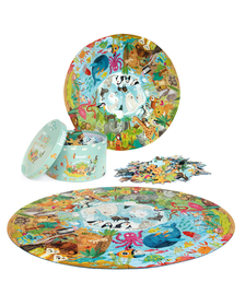 Puzzle rotund, 150 piese, Boppi - Animale din intreaga lume