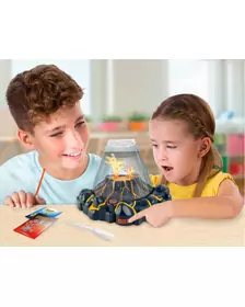 Set educativ STEM - AQUA DRAGONS   Habitat VULCAN cu lava - acvariu cu LED si Aqua Dragons rosii