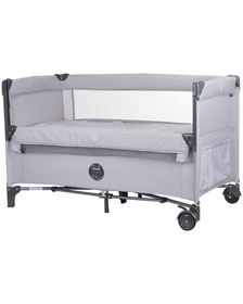 Patut pliabil Chipolino Relax ash grey linen cu laterala culisanta