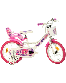 Bicicleta copii Dino Bikes 16 Fairy alb si roz